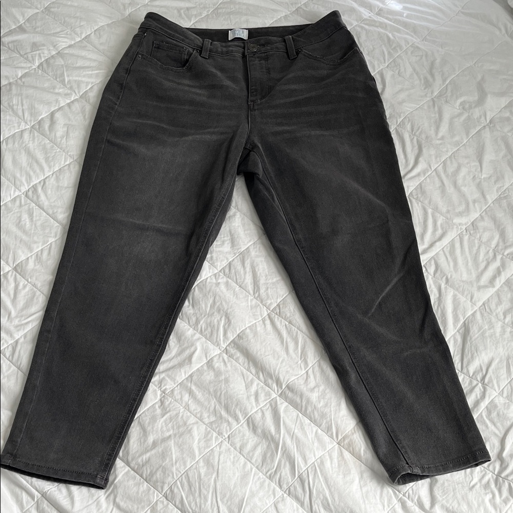 Time and Tru Dark Gray Wash Straight Leg Jeans